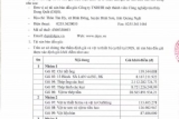 Thông báo về việc mời tham gia và báo giá thực hiện dịch vụ tổ chức đấu giá tài sản