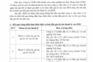 Thông báo kết quả xét duyệt hồ sơ thầu
